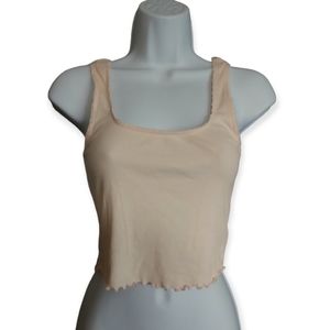 Light Pink Ribbed Crop Tank sz S